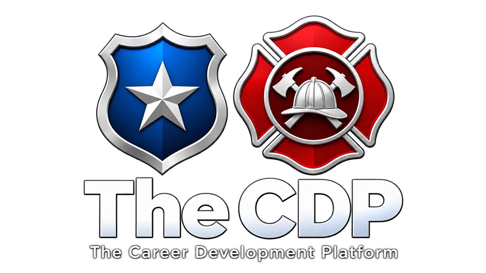 The CDP, with police and fire service emblems